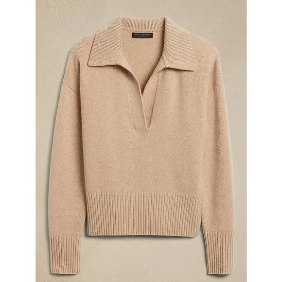 BANANA REPUBLIC Women's Luna Cashmere Sweater Size XS In Sandstorm - Picture 3 of 9